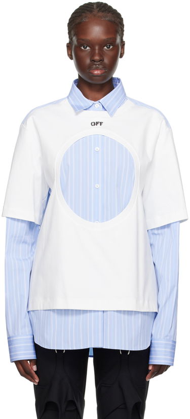 Košeľa Off-White Off-White Meteor Layered Shirt Biela | OWGE012F23FAB0010140, 0