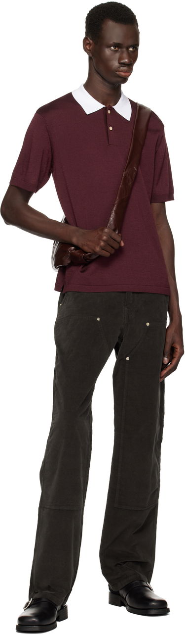 Polo tričko Wales Bonner Wales Bonner Sun Polo Vínová | US25KN20-KN01-350 RAYON / MERINO, 3