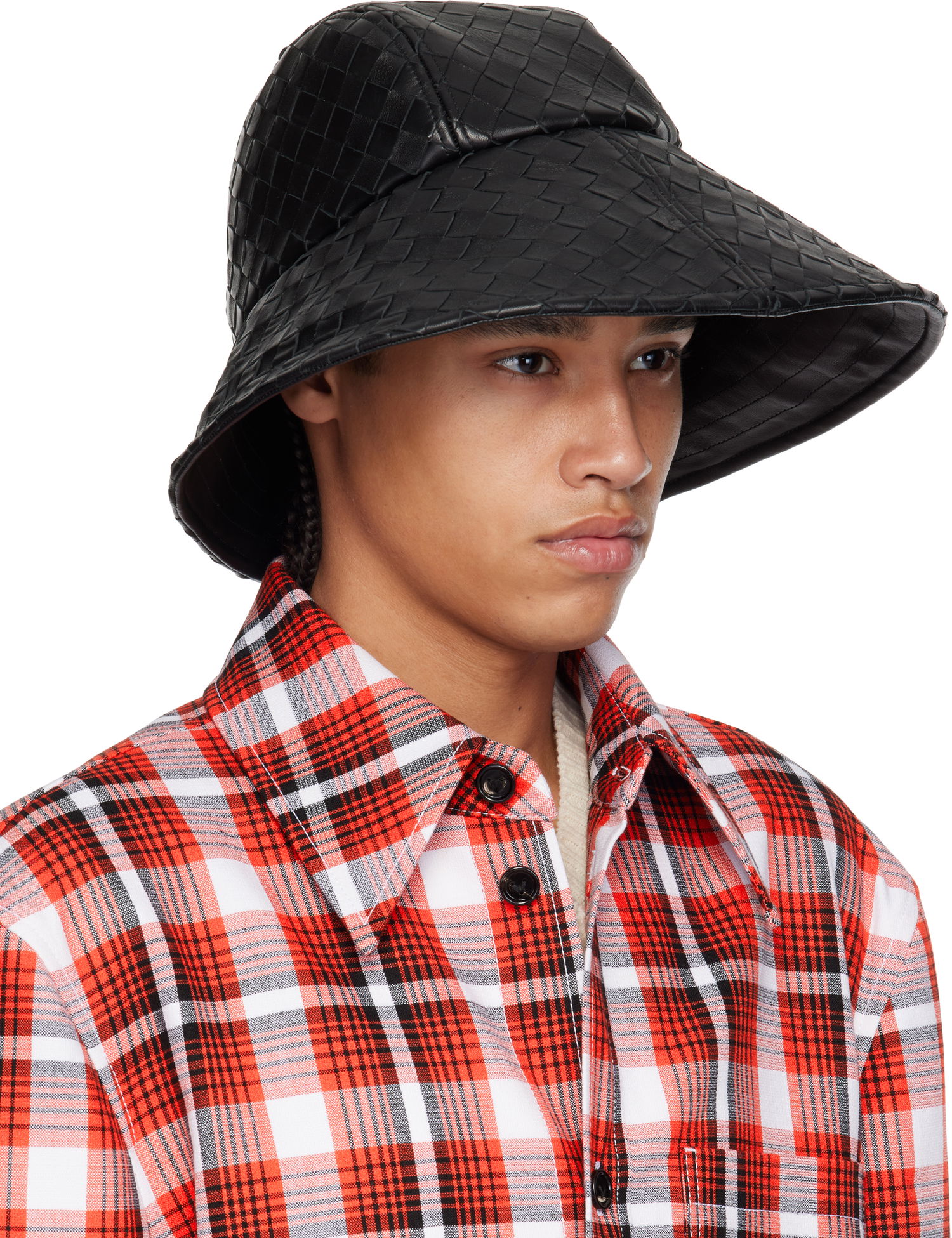 Klobúk Bottega Veneta Bottega Veneta Intrecciato Leather Bucket Hat Čierna | 821608V2JG01000, 1