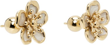 Náušnice Casablanca Casablanca Gold-Tone Enamel Flower Earrings Metalická | A-AW25-JW-342-02, 1