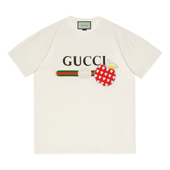 Tričko Gucci Les Pommes Apple Graphic T-Shirt Biela | 548334-XJDNC-9095, 0