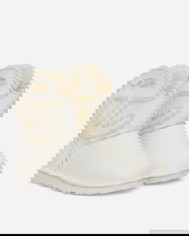 Tenisky a topánky UGG Telfar Logo Mini Crinkle Leather Boots White Béžová | 1155790 WHT, 2
