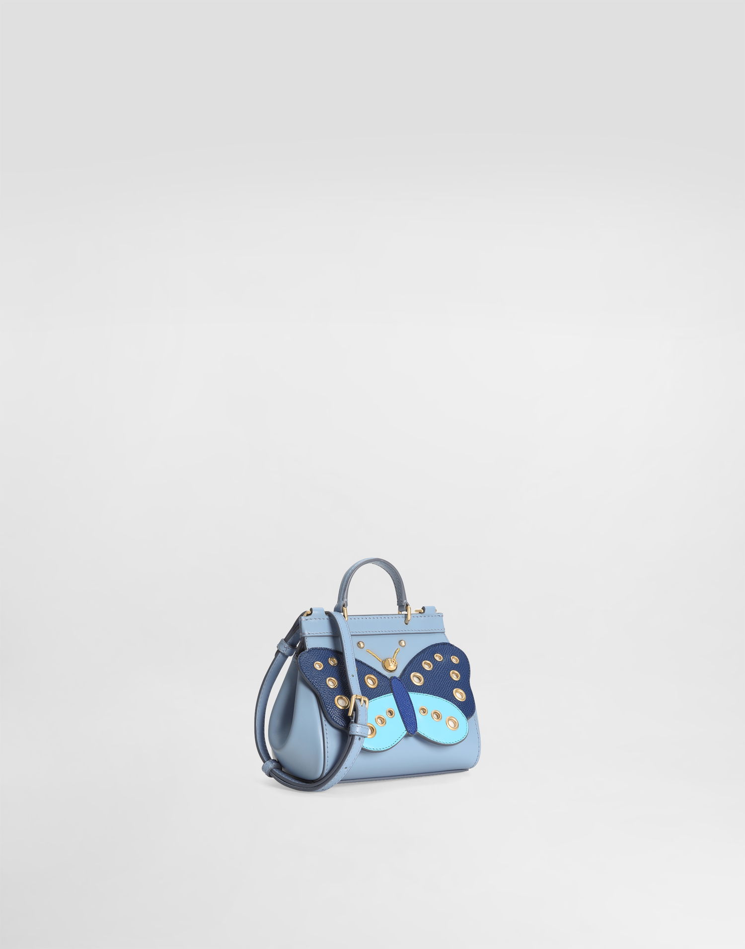 Kabelka Dolce & Gabbana Dolce & Gabbana Sicily Nappa Calfskin Crossbody Bag with Butterfly Modrá | EB0003AS0148C645, 1