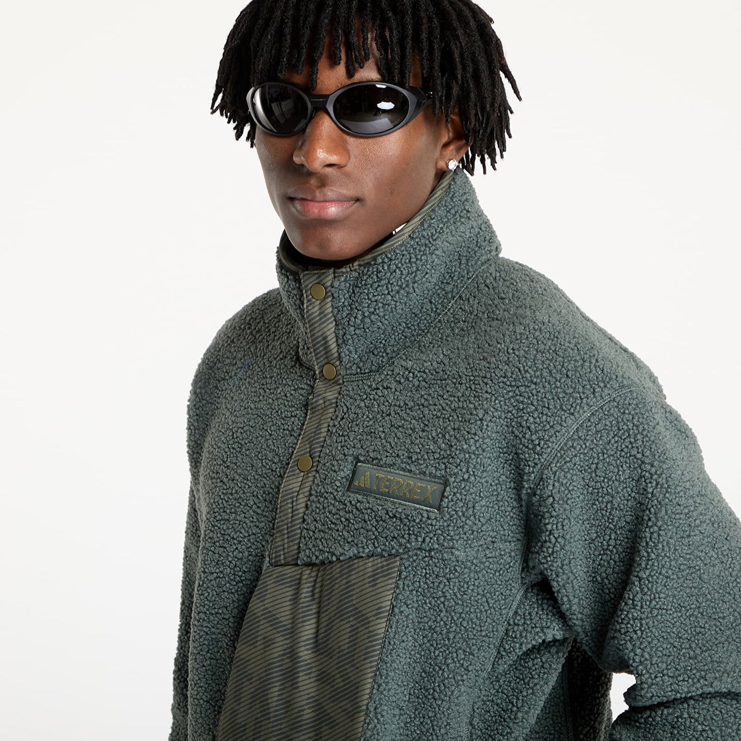 Sveter adidas Performance Terrex Xploric High Pile Fleece Pullover Zelené | JE3922, 1