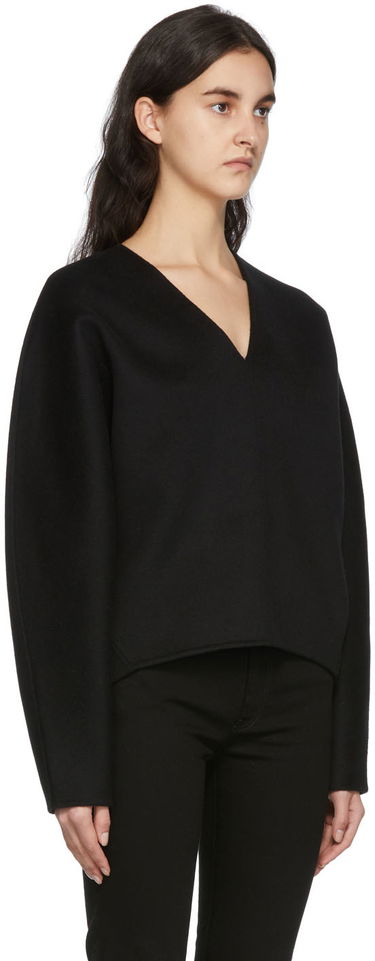 Sveter TOTEME TOTEME Double Wool Cashmere V-Neck Sweater Čierna | 214-716-717, 1