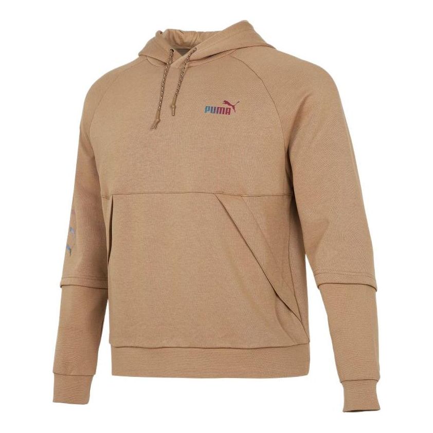 Mikina Puma Loose Fit Hoodie with Logo Pattern Béžová | 537016-63, 0