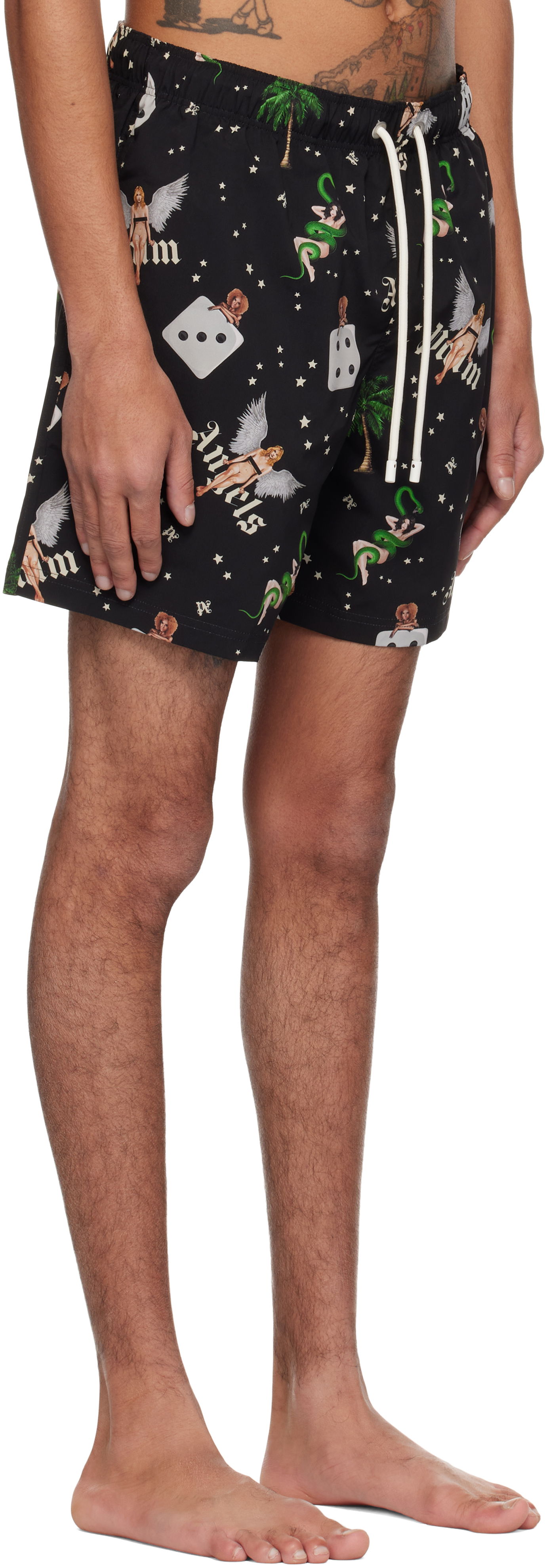 Plavky Palm Angels Palm Angels Pin Up Print Swim Shorts Čierna | PMFD012S25FAB0051084, 1