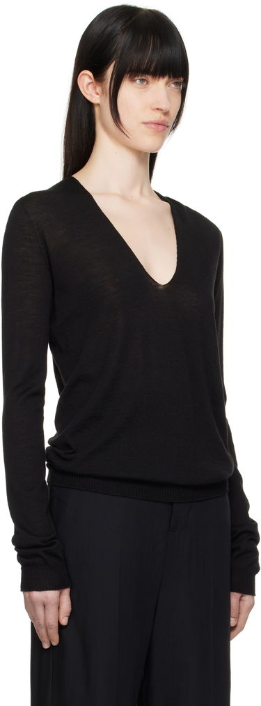 Sveter Rick Owens Rick Owens Hollywood V-Neck Sweater Čierna | RP01E7623 M, 1