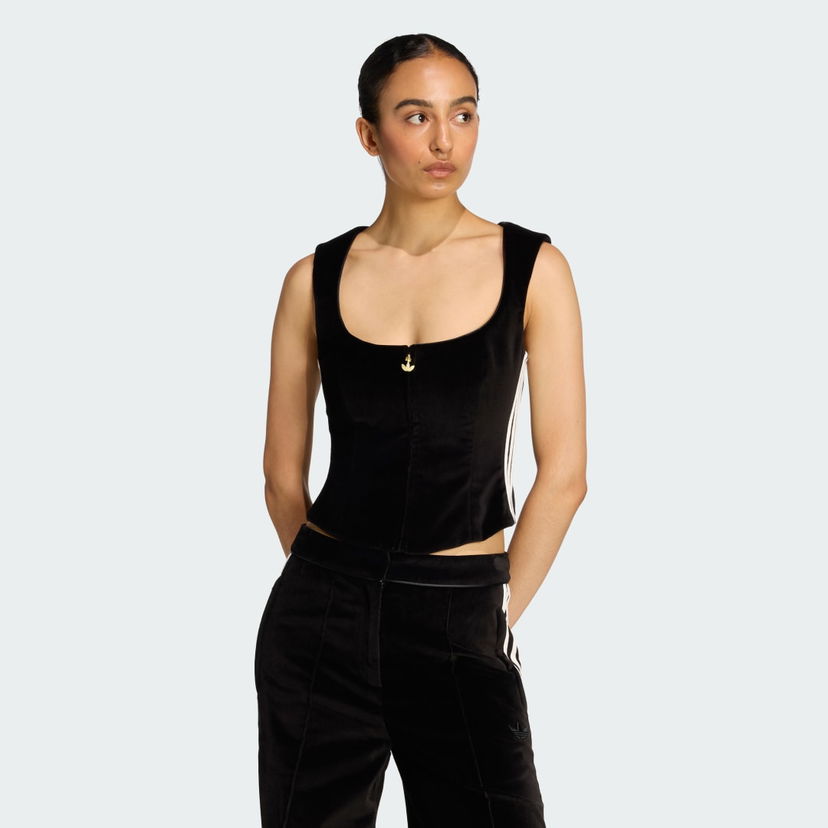 Tielko adidas Performance Velvet Corset Top Adidas Originals Čierna | KF4693
