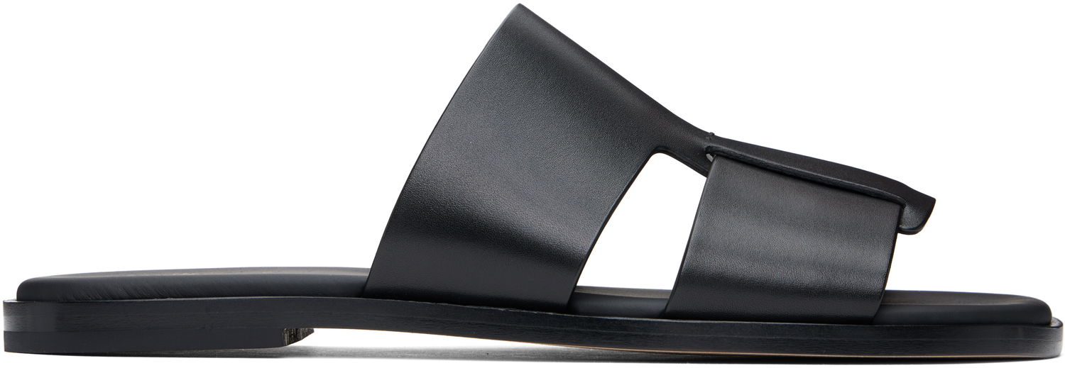 Tenisky a topánky BOSS BOSS Buffed Leather Sandals Čierna | 50539243, 0