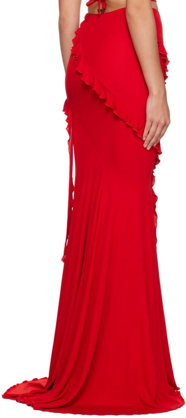 Sukňa Blumarine Blumarine Ruffled Maxi Skirt Červená | P344G007A, 2