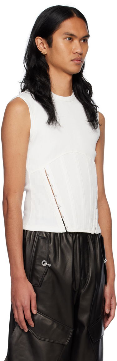 Tielko Dion Lee Ribbed Corset Tank Top Biela | C3088R23, 1