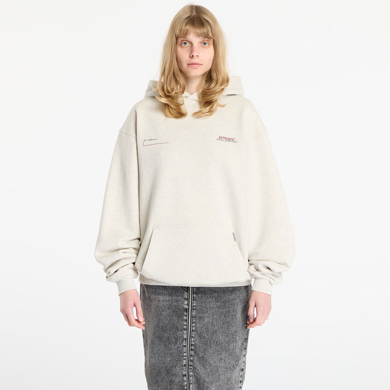 Mikina Represent Clo Patron Of The Club Oversized Pullover Hoodie Béžová | MLM4270-30, 0