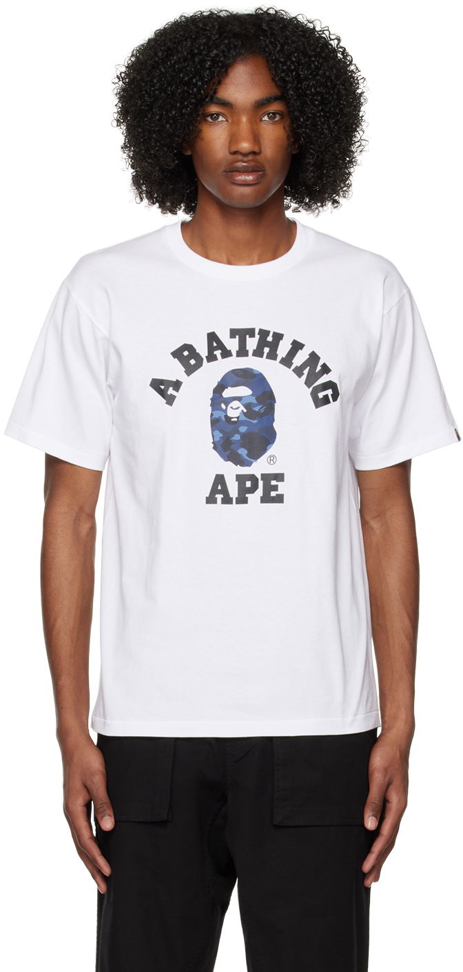 Tričko BAPE Camo College T-Shirt Biela | 001TEI801012M, 0