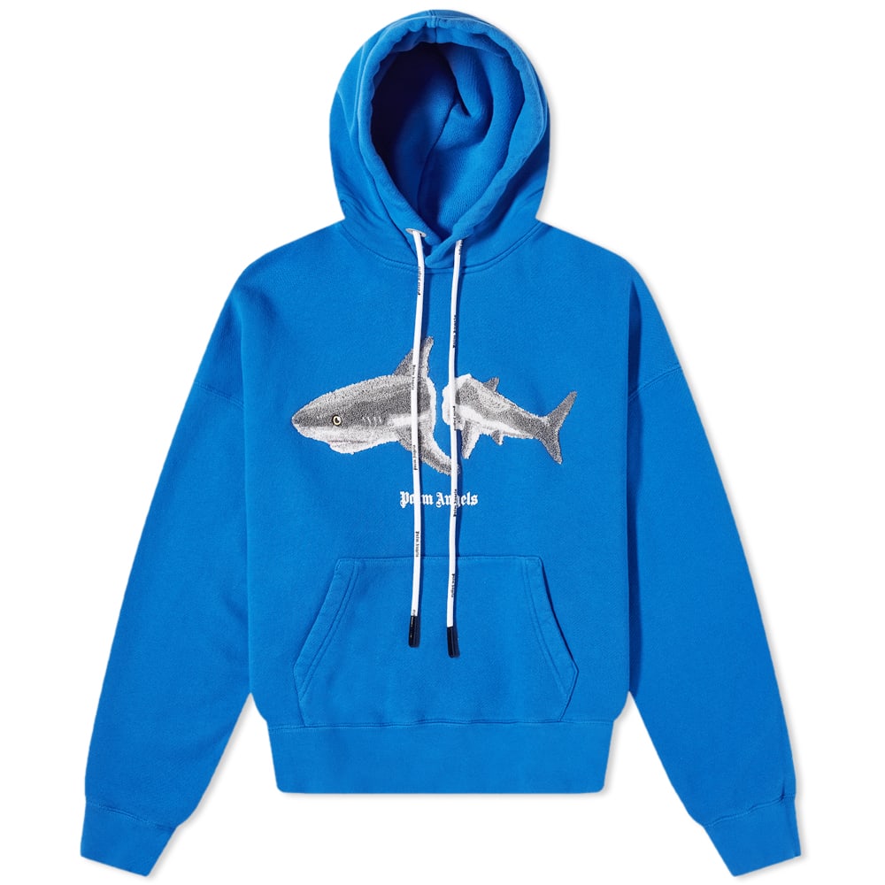 Mikina Palm Angels Shark Popover Hoody Modrá | PMBB058S22FLE0054509, 0