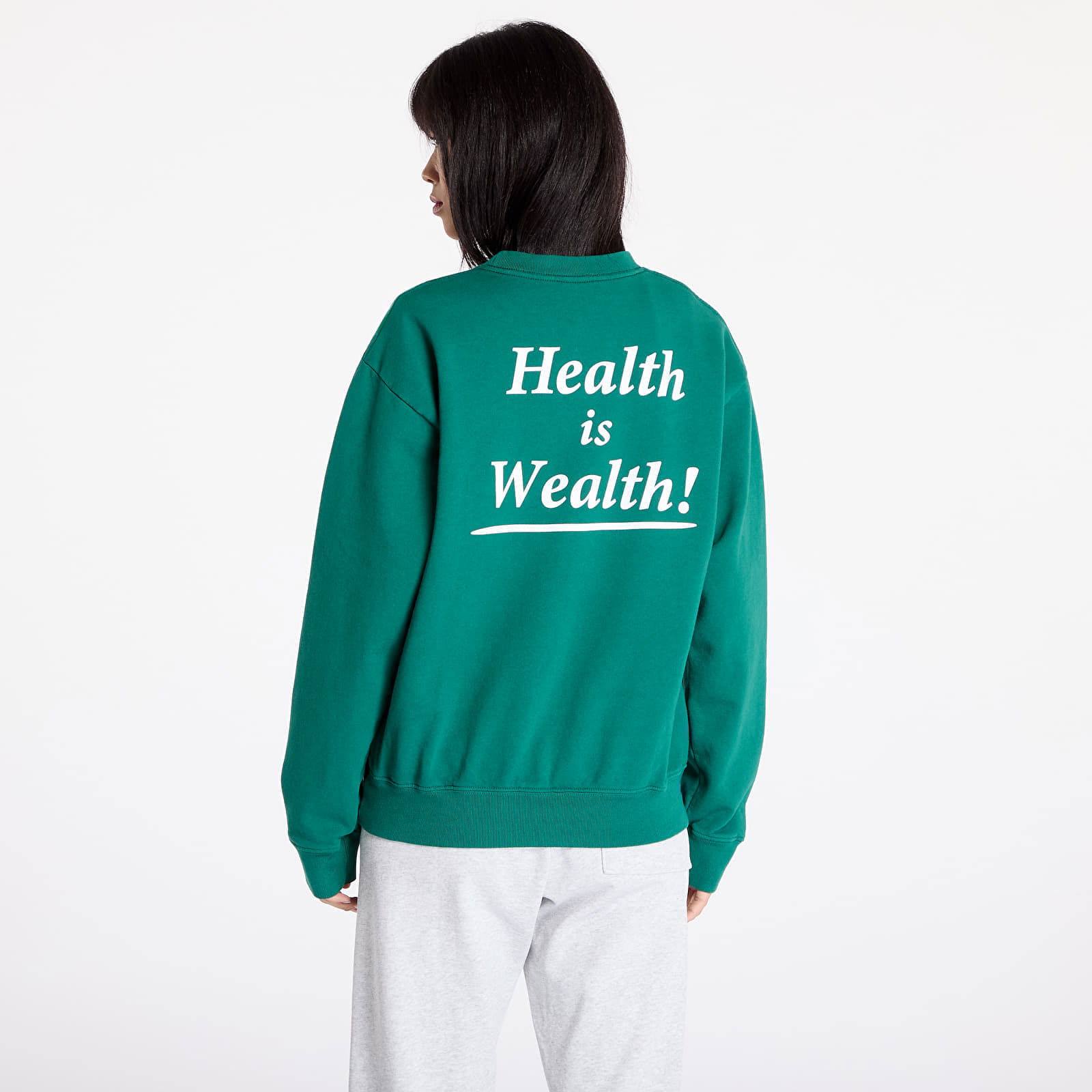 Health Is Wealth Crewneck UNISEX Alpine/ White XS