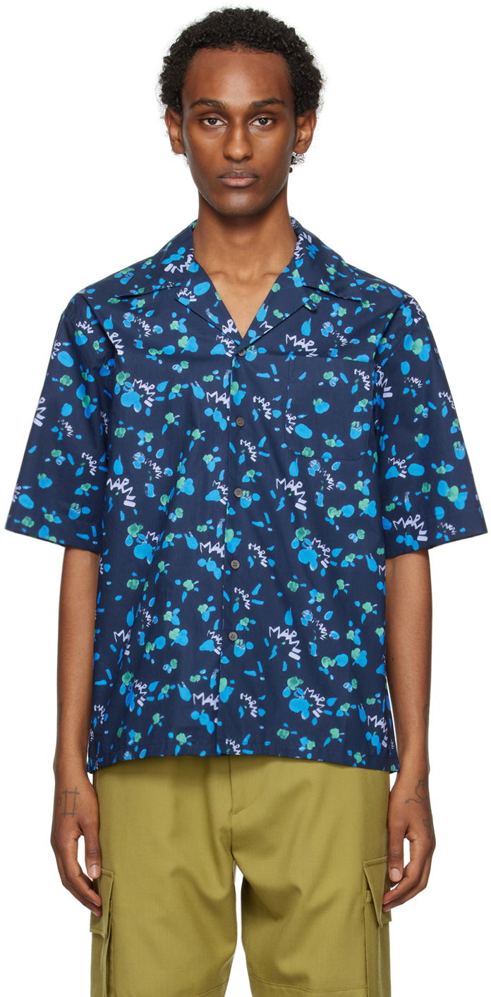 Košeľa Marni Graphic Shirt Modrá | CUMU0213A6 UTC328, 0