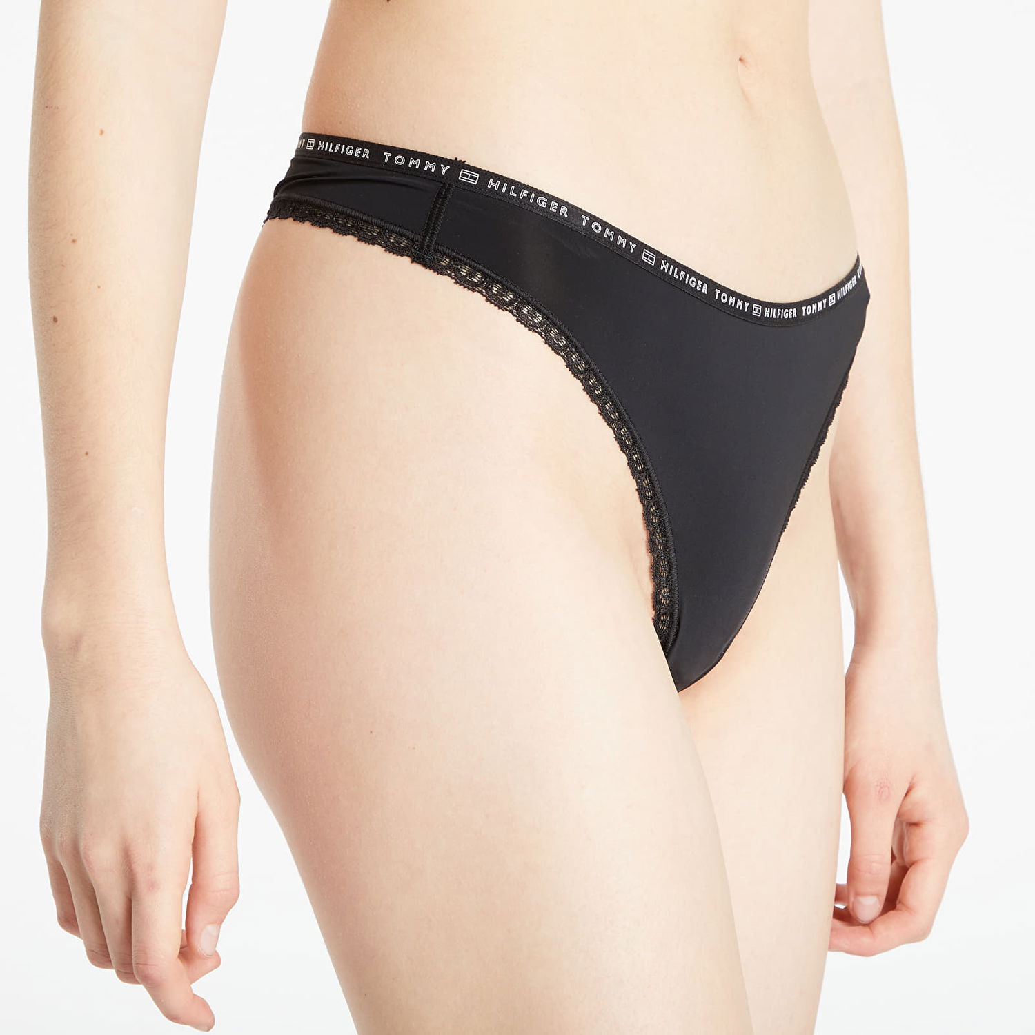 Nohavičky Tommy Hilfiger Lace 3 Pack Thong Čierna | UW0UW02824 0R7, 1