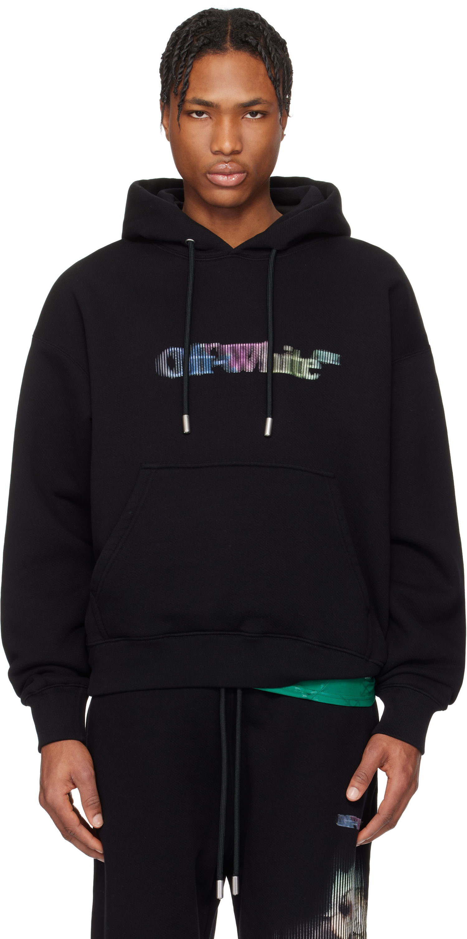 Mikina Off-White Off-White S. Matthew Hoodie Čierna | OMBB085S25FLE00V1084, 0