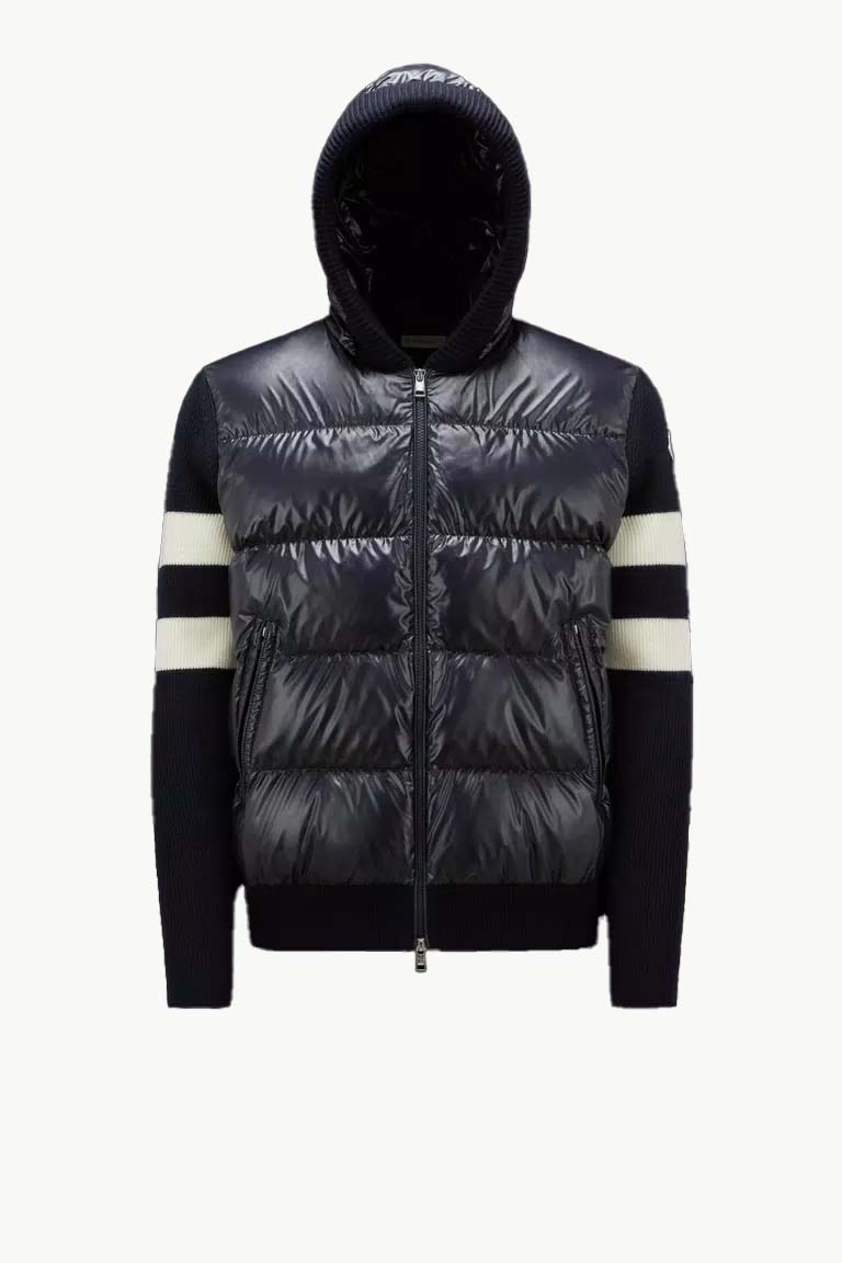 Sveter Moncler Padded Wool Cardigan Navy | I20919B00017M1131742