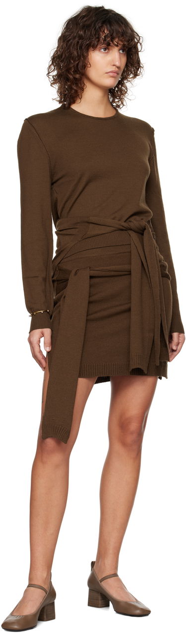 Šaty LEMAIRE Lemaire Crew Neck Knit Dress Hnedá | TO1250 LK087, 3