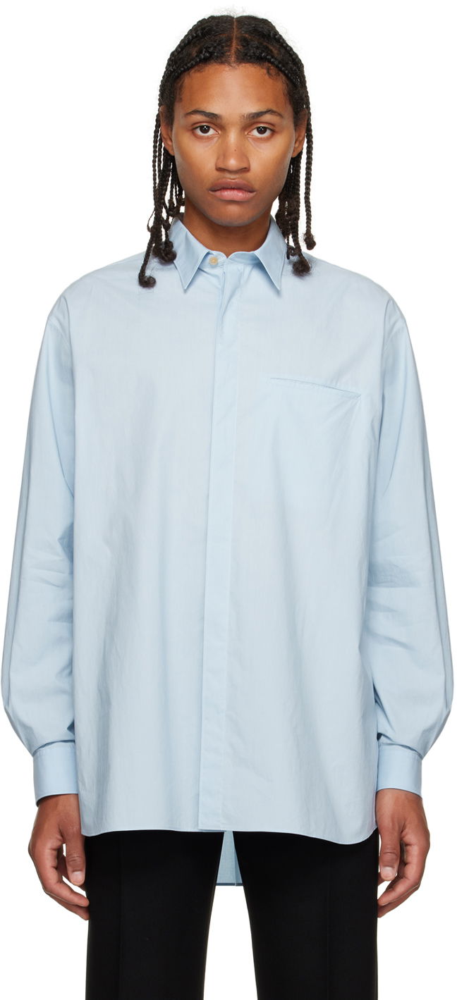 Košeľa The Row Oversized Long-Sleeve Shirt Modrá | 525-W2567, 0