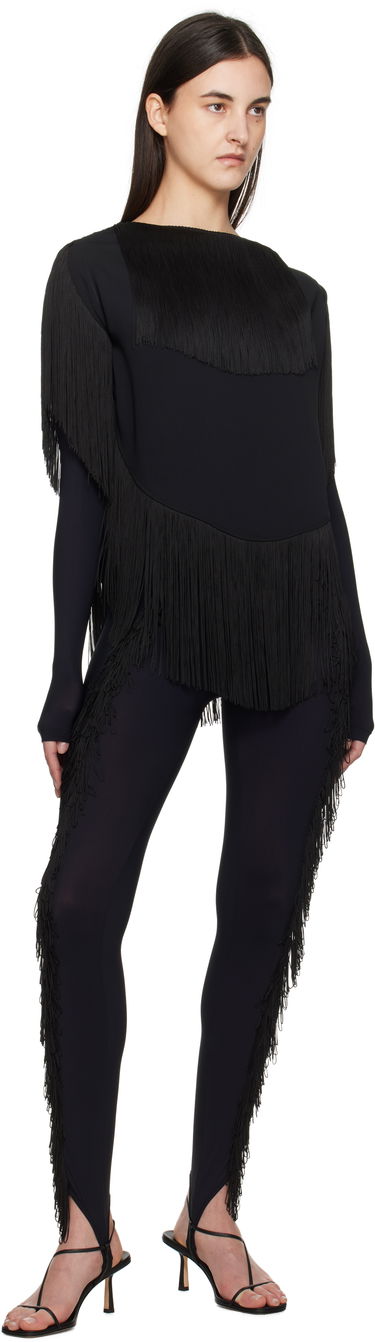 Sveter Maison Margiela MM6 Maison Margiela Fluid Fringe Blouse Čierna | S52NC0351 S37977, 4