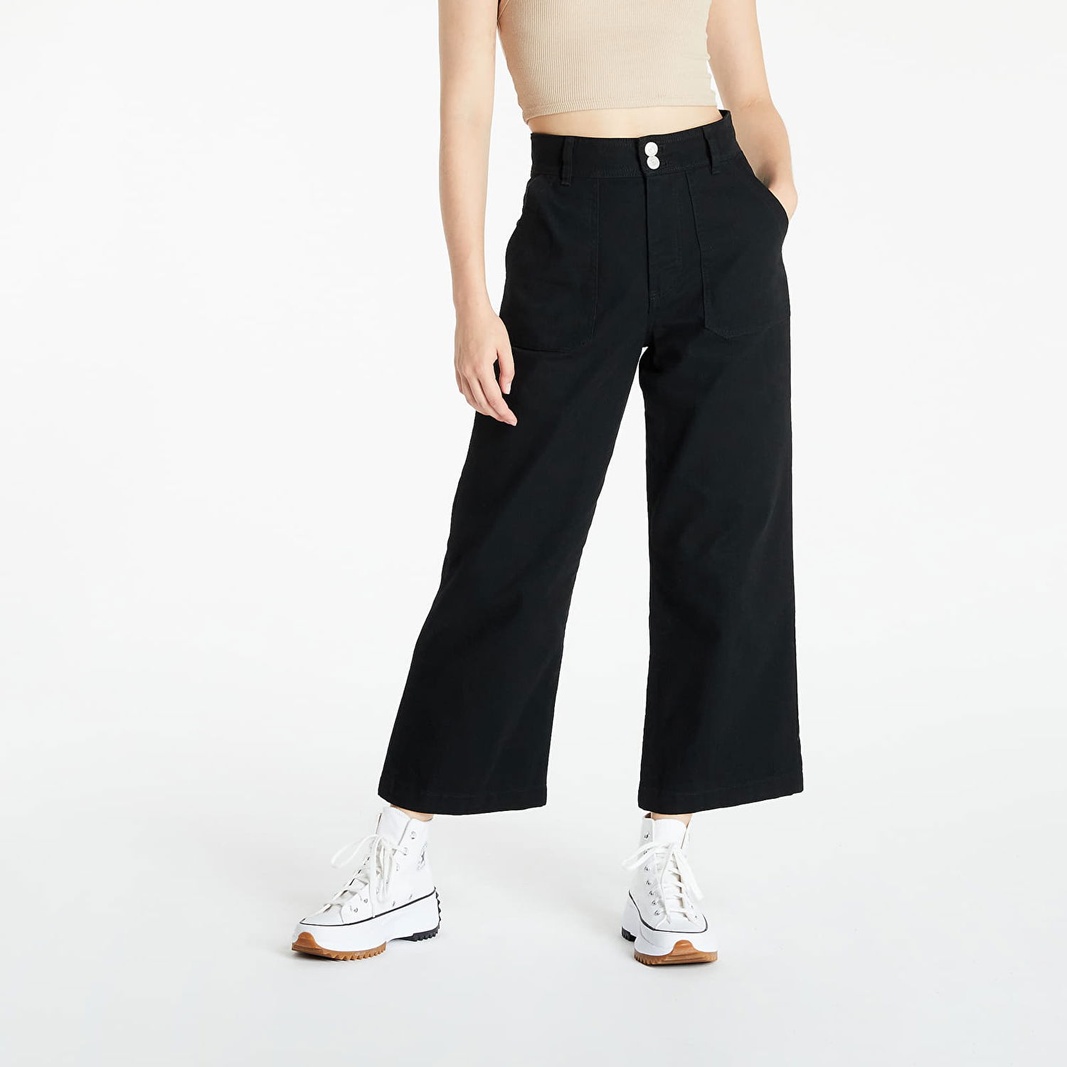 Nohavice Tommy Hilfiger Super Hr Straight Pant Čierna | DW0DW10341 BDS, 0