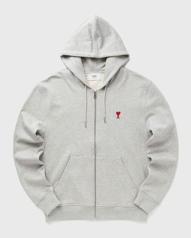 Mikina AMI AMI Paris Classic Ami de Coeur Zip Hoodie XXL Šedá | BFUSW435.730-0951, 2