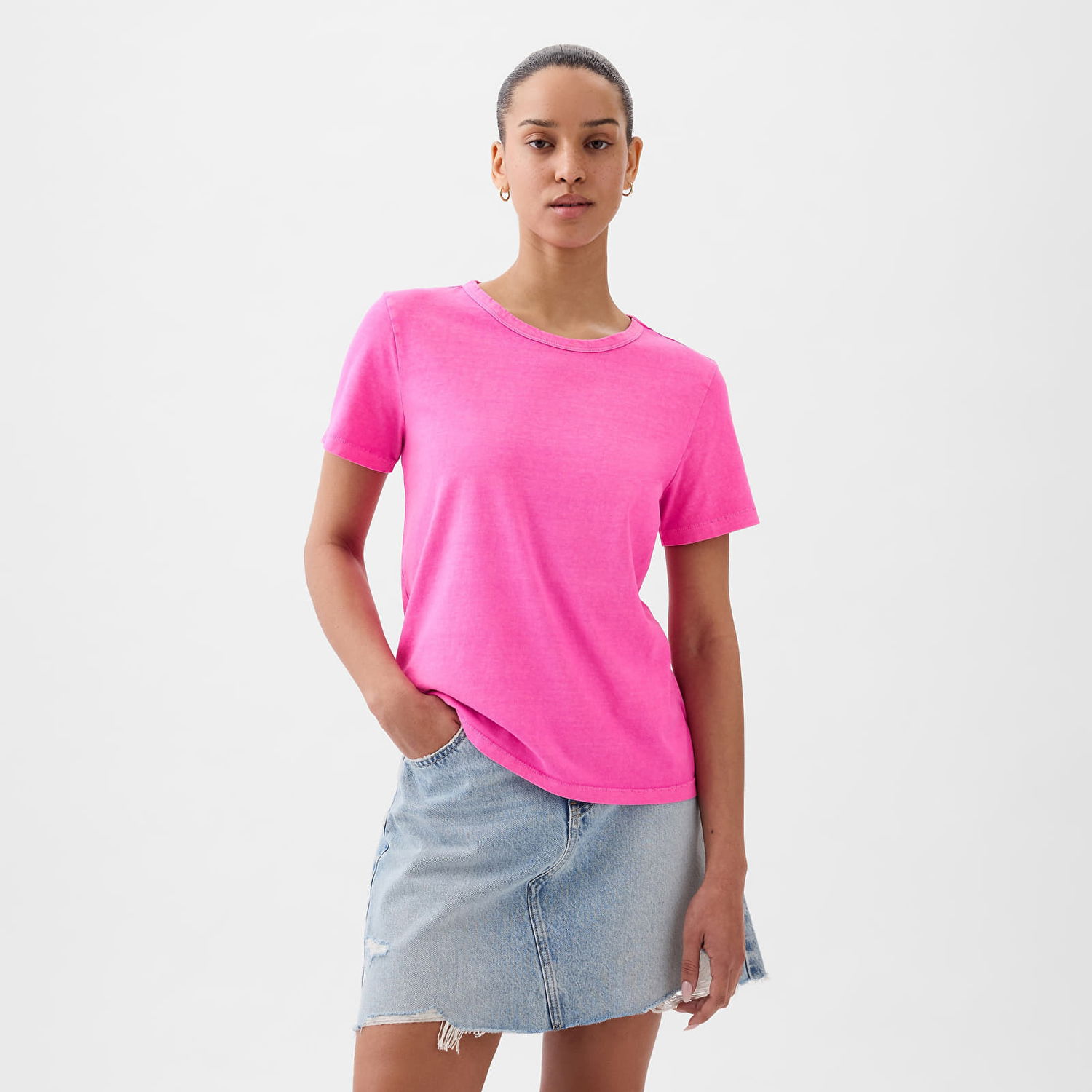 Tričko GAP Crewneck Tee Standout Pink Ružová | 795346-88, 0
