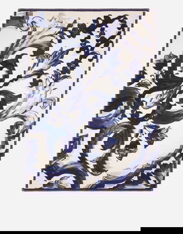 Home decor Dolce & Gabbana Baroque Floral Silk And Wool Blanket Modrá | TCE012TCAB6UB013, 0