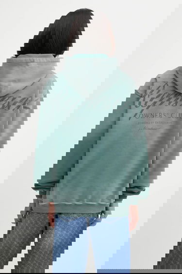 Mikina Represent Clo Owners Club Script Faded Oversized Hoodie Zelené | OCM41200, 2