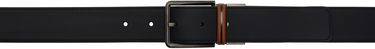Opasok ZEGNA Leather Reversible Belt Čierna | LHACR-B022VZ, 0