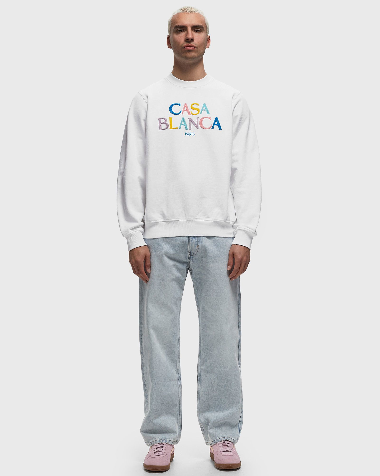 STACKED LOGO EMBROIDERED CHENILLE SWEATSHIRT