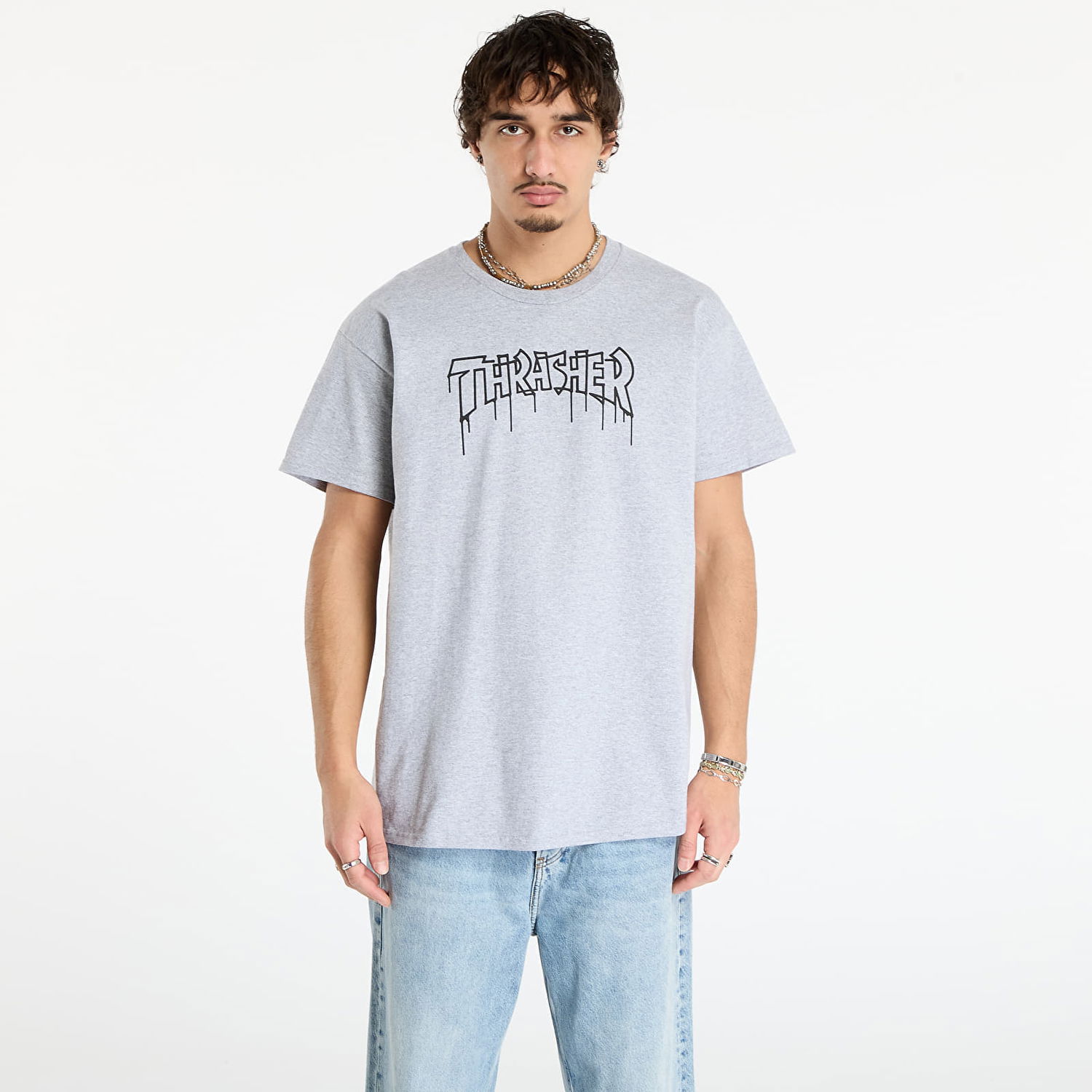 Tričko Thrasher One-liner T-Shirt L Šedá | 145778, 0