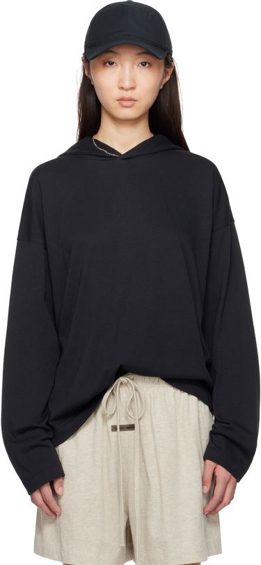 Mikina Fear of God Fear of God ESSENTIALS Long Sleeve Hoodie Čierna | 125SP257040FW, 0
