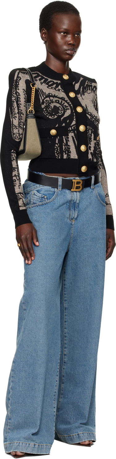 Opasok Balmain Balmain Leather B Belt Čierna | EN1WJ002LVTL, 2