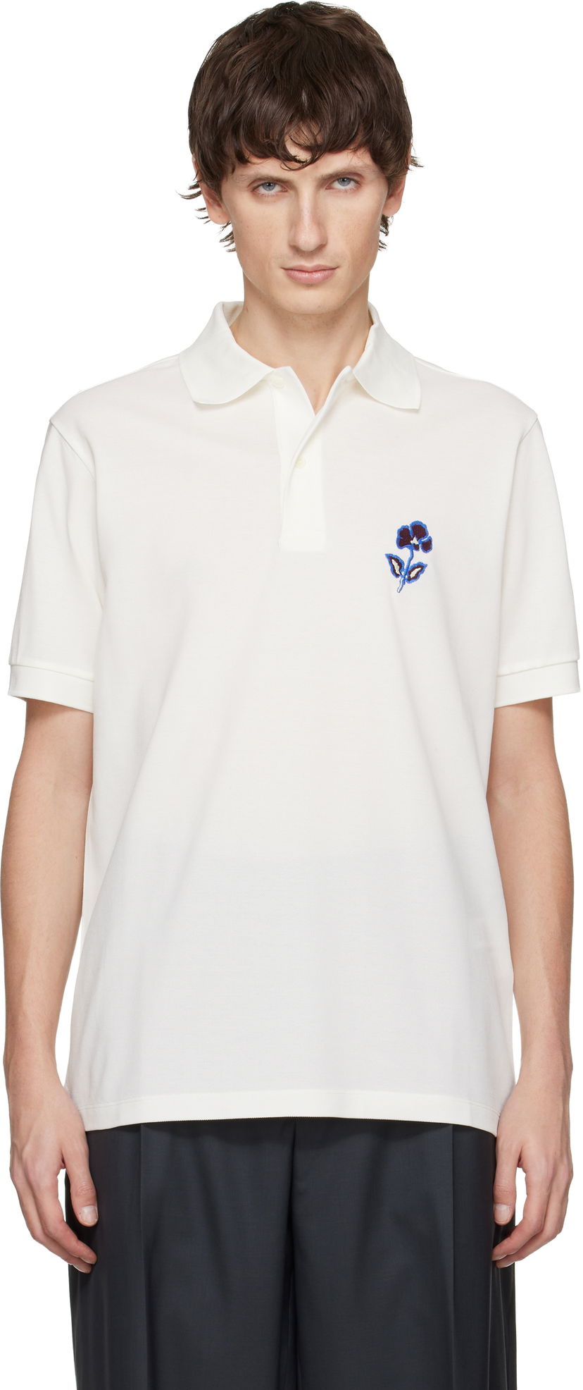Polo tričko Paul Smith Paul Smith Floral Embroidered Polo Biela | M1R-698P-TP5196-01