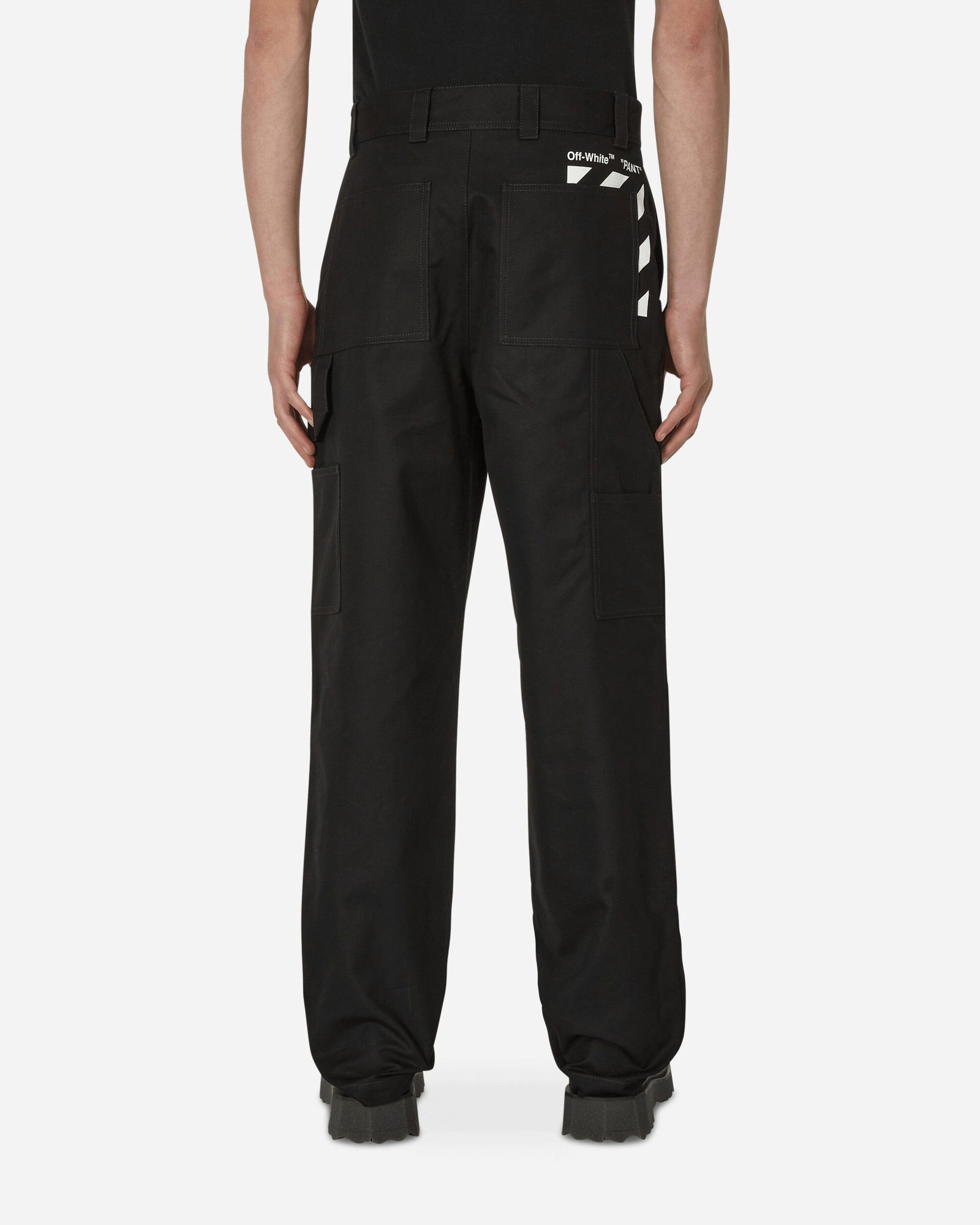 Diagonal Pocket Carpenter Pants Black