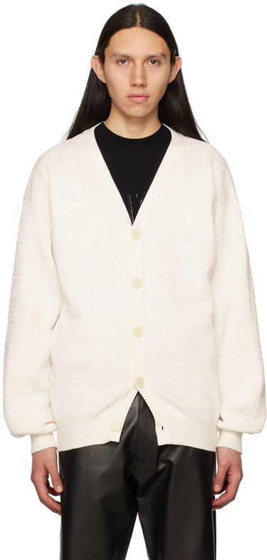 Sveter VETEMENTS Textured Knit Cardigan Biela | VL16KN120W, 0