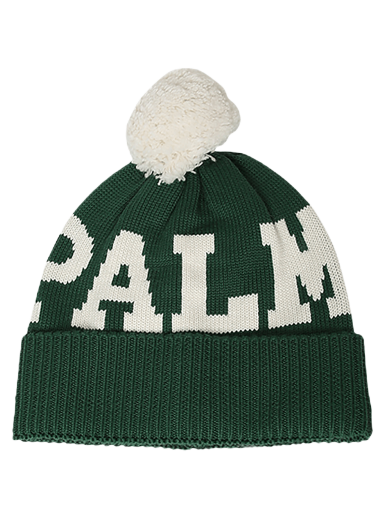 Kulicha Palm Angels Logo Pompon Beanie Zelené | PWLC011F22KNI0015501