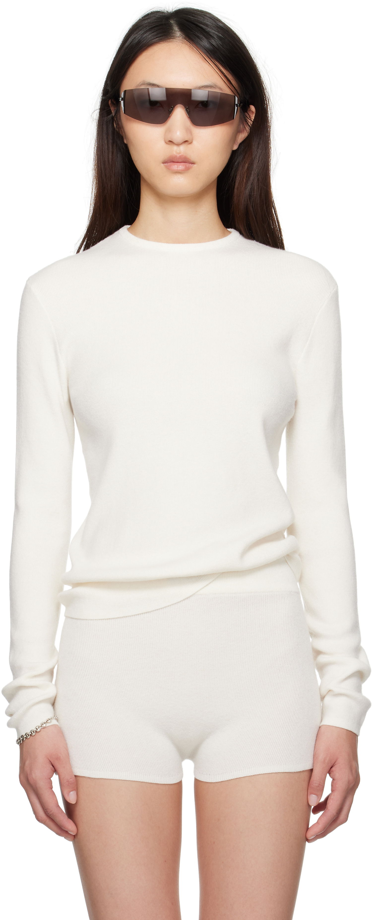 Tričko Fear of God Fear of God ESSENTIALS Soft Rib Long Sleeve T-Shirt Biela | 192SP257804FW, 0