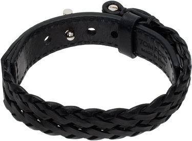 Náramok Tom Ford Black Woven Leather Bracelet Čierna | JM001-ICL001S, 1