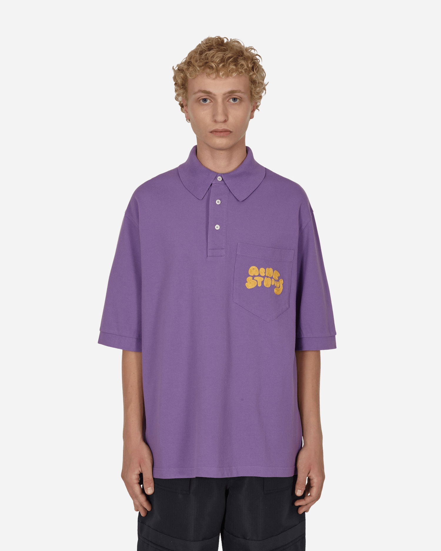 Polo tričko Acne Studios Bubble Logo Polo T-Shirt Fialová | BL0326- ADI, 0