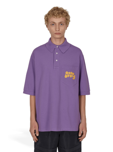 Polo tričko Acne Studios Bubble Logo Polo T-Shirt Fialová | BL0326- ADI