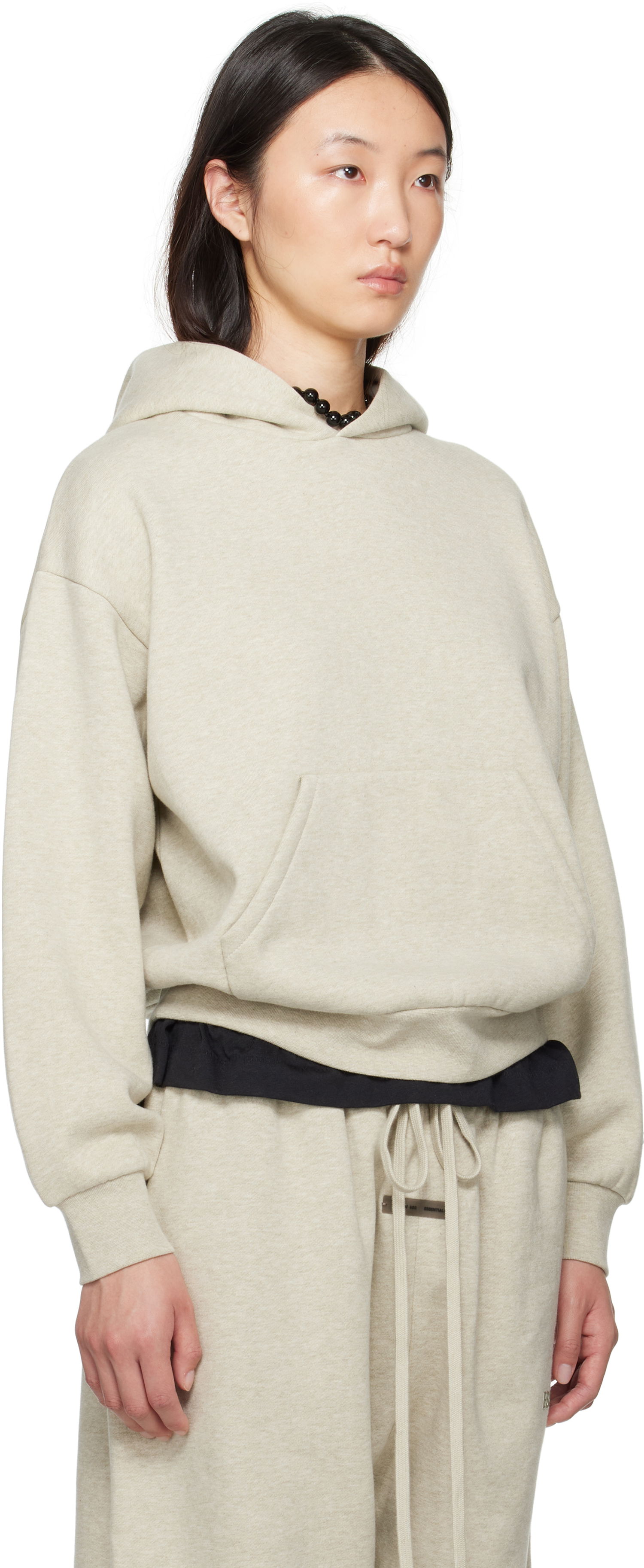 Mikina Fear of God Fear of God ESSENTIALS Classic Fit Hoodie Béžová | 192SP255542FW, 1