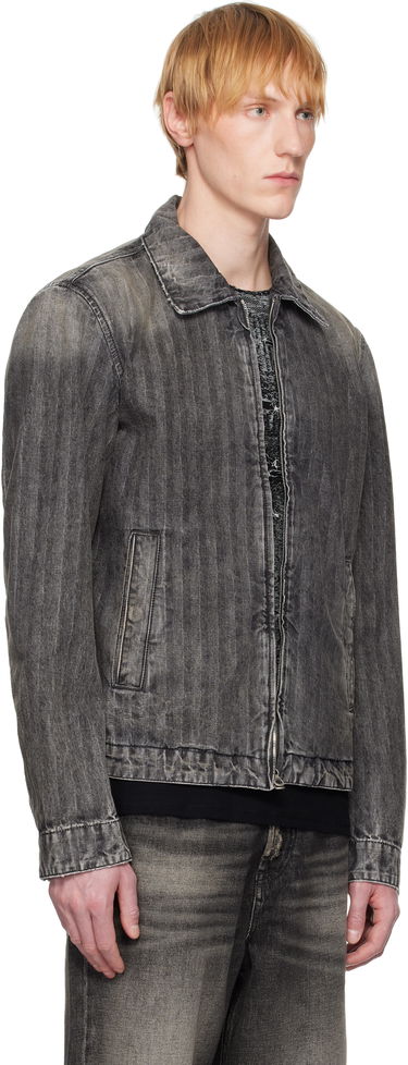 Bomber bunda Diesel Diesel D-Rohe Pinstripe Denim Jacket Šedá | A13741-09L59-02, 1