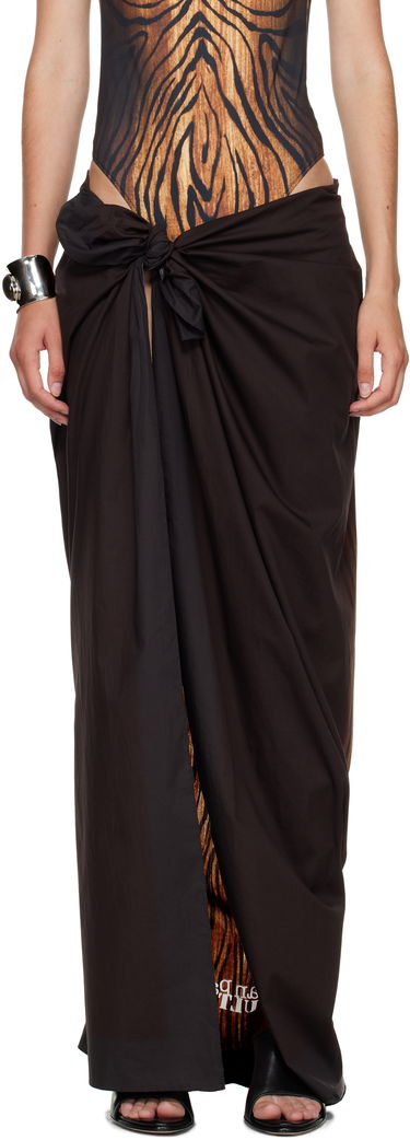 Sukňa Jean Paul Gaultier Jean Paul Gaultier Wood Print Cover-Up Maxi Skirt Čierna | 25/03-U-AC027-W035-0060, 0