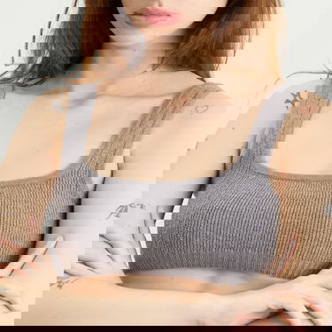 Podprsenka SKIMS Textured Knit Bralette Size Large Šedá | SP-SCP-9926W-DHG, 5