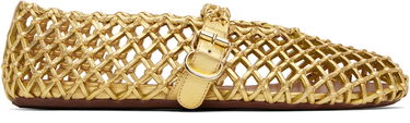 Starostlivosť o obuv Alaïa ALAÏA Braided Goatskin Ballerina Flats Metalická | AA3A029CK281, 0